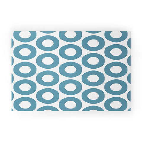 Sheila Wenzel-Ganny Minimalist Blue Grey Dots Welcome Mat