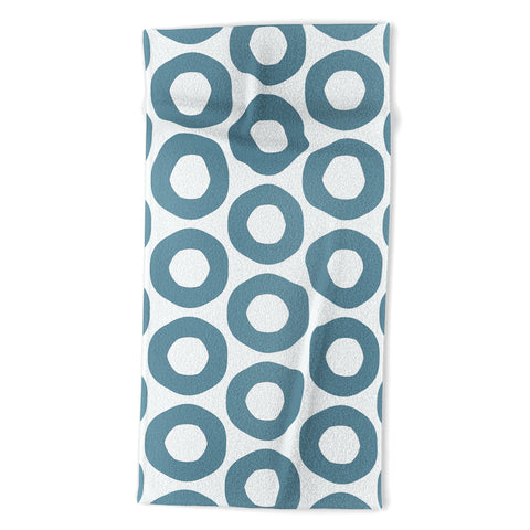 Sheila Wenzel-Ganny Minimalist Blue Grey Dots Beach Towel