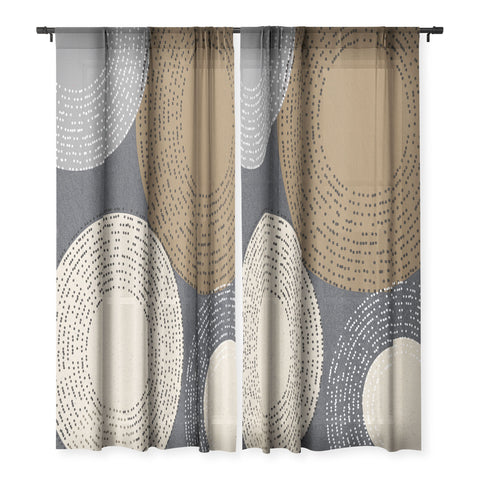 Sheila Wenzel-Ganny Minimalist Brown Circles Sheer Non Repeat