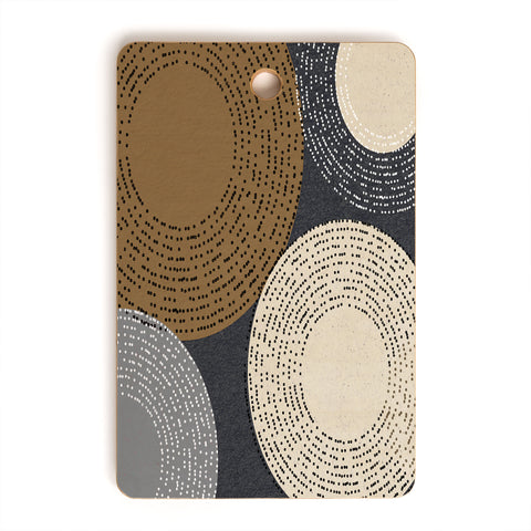 Sheila Wenzel-Ganny Minimalist Brown Circles Cutting Board Rectangle