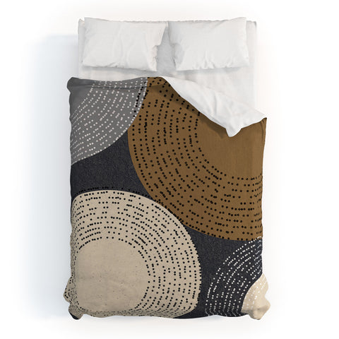 Sheila Wenzel-Ganny Minimalist Brown Circles Duvet Cover