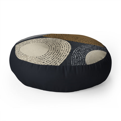 Sheila Wenzel-Ganny Minimalist Brown Circles Floor Pillow Round