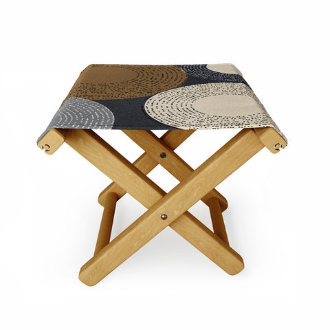 Sheila Wenzel-Ganny Minimalist Brown Circles Folding Stool