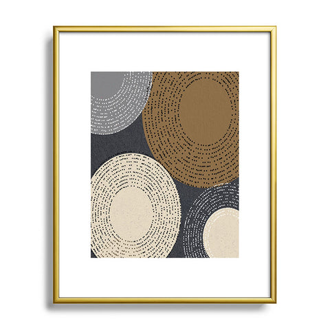 Sheila Wenzel-Ganny Minimalist Brown Circles Metal Framed Art Print