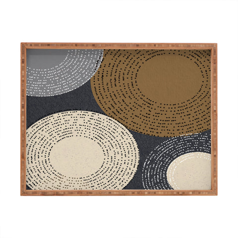 Sheila Wenzel-Ganny Minimalist Brown Circles Rectangular Tray