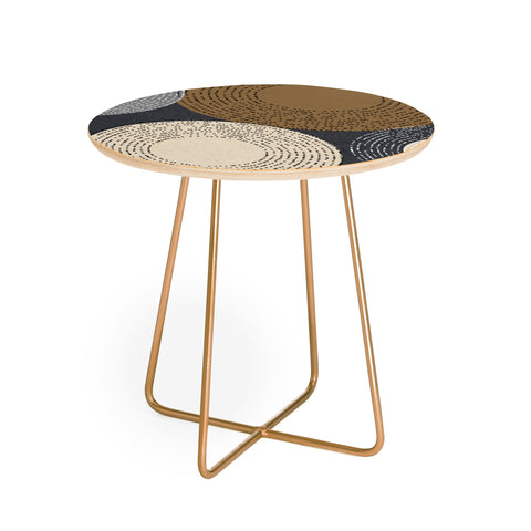 Sheila Wenzel-Ganny Minimalist Brown Circles Round Side Table