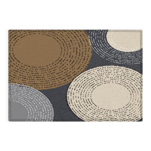 Sheila Wenzel-Ganny Minimalist Brown Circles Outdoor Rug