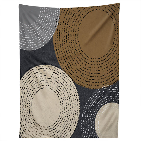 Sheila Wenzel-Ganny Minimalist Brown Circles Tapestry
