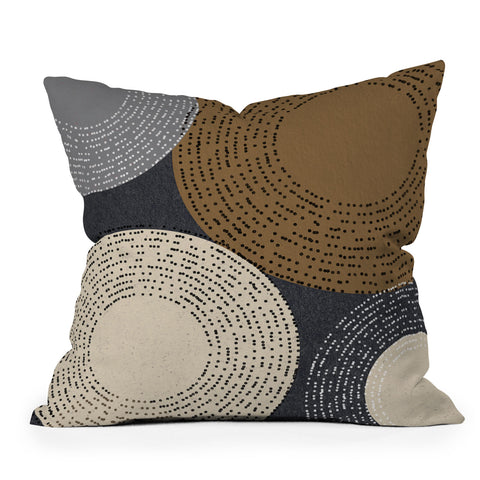 Sheila Wenzel-Ganny Minimalist Brown Circles Throw Pillow