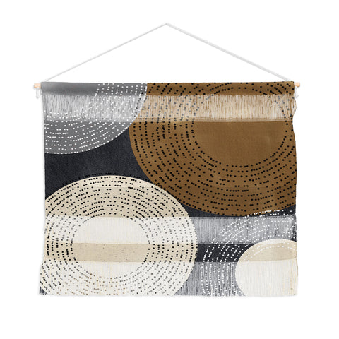 Sheila Wenzel-Ganny Minimalist Brown Circles Wall Hanging Landscape