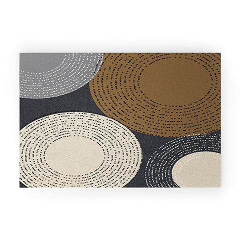 Sheila Wenzel-Ganny Minimalist Brown Circles Welcome Mat