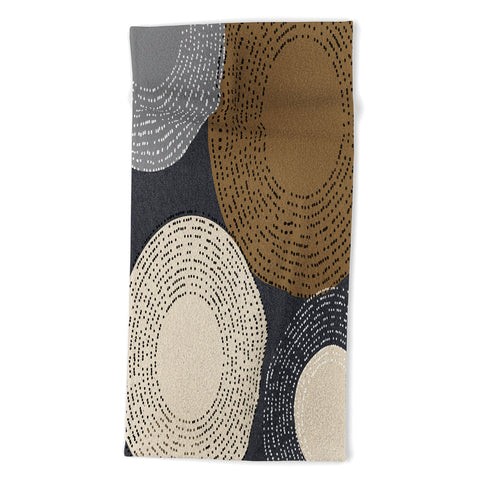 Sheila Wenzel-Ganny Minimalist Brown Circles Beach Towel