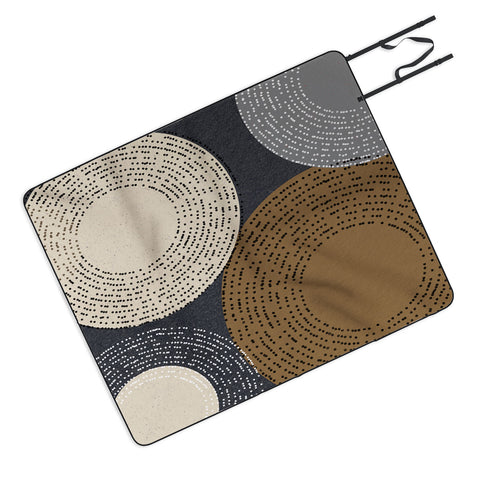 Sheila Wenzel-Ganny Minimalist Brown Circles Picnic Blanket