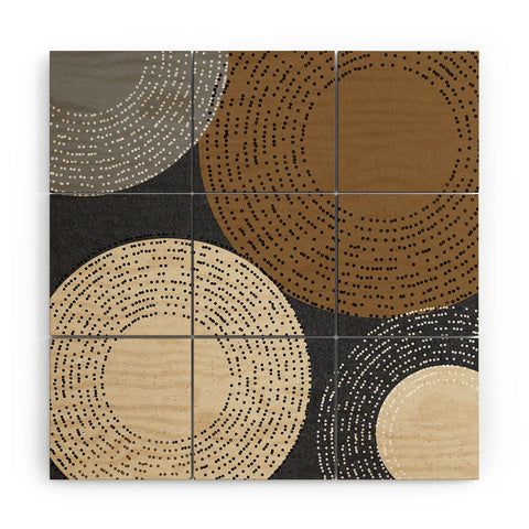 Sheila Wenzel-Ganny Minimalist Brown Circles Wood Wall Mural
