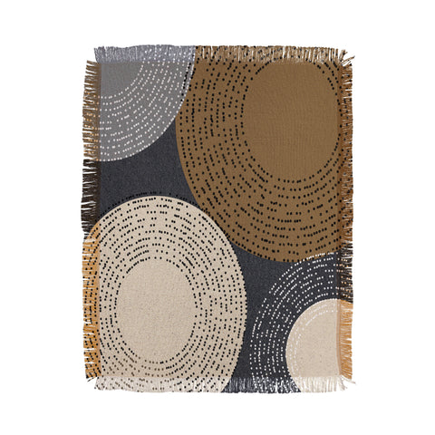 Sheila Wenzel-Ganny Minimalist Brown Circles Throw Blanket
