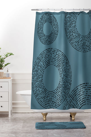 Sheila Wenzel-Ganny Minimalist Sky Blue Shower Curtain And Mat
