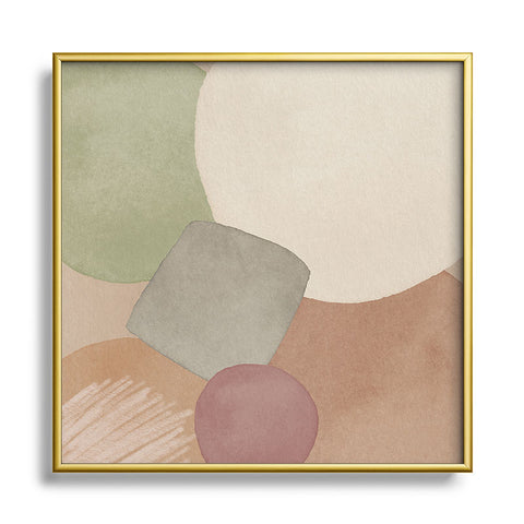 Sheila Wenzel-Ganny Minimalist Soft Geo Metal Square Framed Art Print