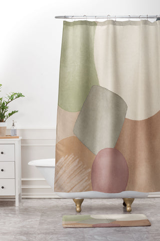 Sheila Wenzel-Ganny Minimalist Soft Geo Shower Curtain And Mat