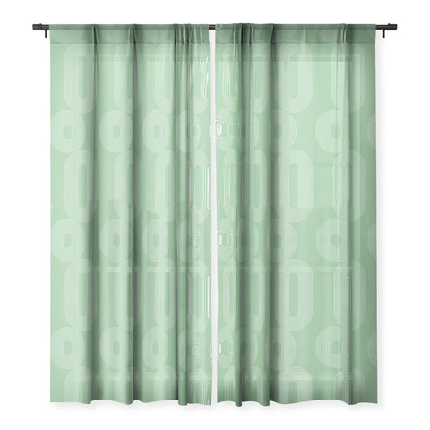 Sheila Wenzel-Ganny Mint Green Minimalist Sheer Window Curtain