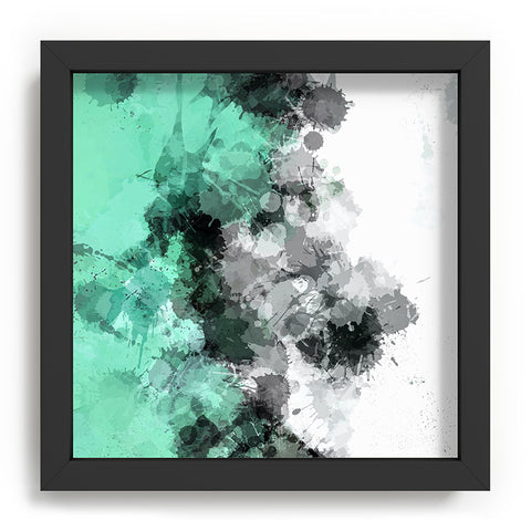 Sheila Wenzel-Ganny Mint Green Paint Splatter Abstract Recessed Framing Square