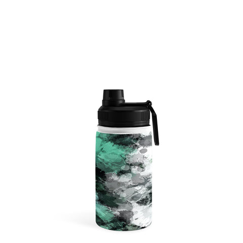 Sheila Wenzel-Ganny Mint Green Paint Splatter Abstract Water Bottle