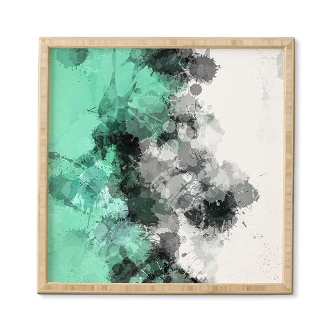 Sheila Wenzel-Ganny Mint Green Paint Splatter Abstract Framed Wall Art