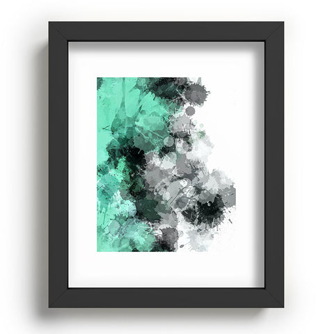 Sheila Wenzel-Ganny Mint Green Paint Splatter Abstract Recessed Framing Rectangle