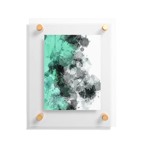 Sheila Wenzel-Ganny Mint Green Paint Splatter Abstract Floating Acrylic Print