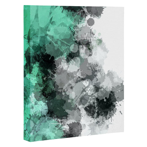 Sheila Wenzel-Ganny Mint Green Paint Splatter Abstract Art Canvas