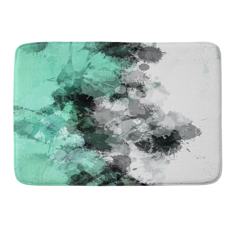 Sheila Wenzel-Ganny Mint Green Paint Splatter Abstract Memory Foam Bath Mat