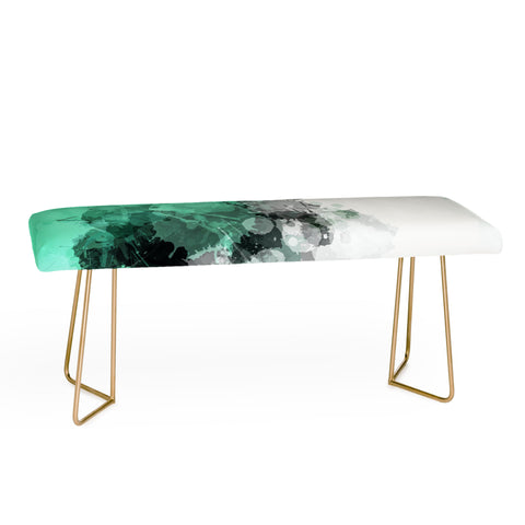 Sheila Wenzel-Ganny Mint Green Paint Splatter Abstract Bench