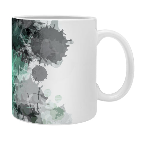 Sheila Wenzel-Ganny Mint Green Paint Splatter Abstract Coffee Mug
