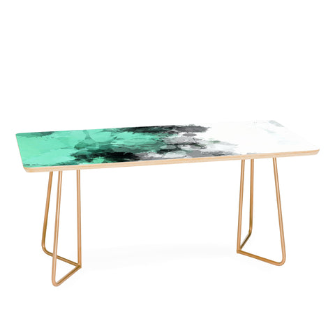 Sheila Wenzel-Ganny Mint Green Paint Splatter Abstract Coffee Table
