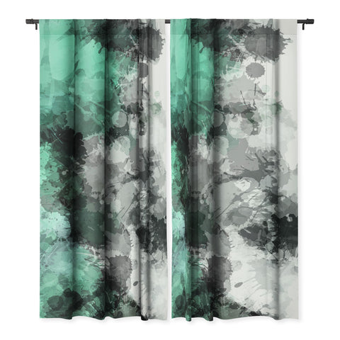 Sheila Wenzel-Ganny Mint Green Paint Splatter Abstract Blackout Non Repeat