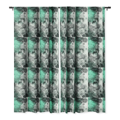 Sheila Wenzel-Ganny Mint Green Paint Splatter Abstract Blackout Window Curtain