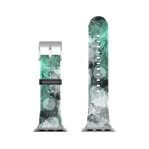 Sheila Wenzel-Ganny Mint Green Paint Splatter Abstract Apple Watch Band