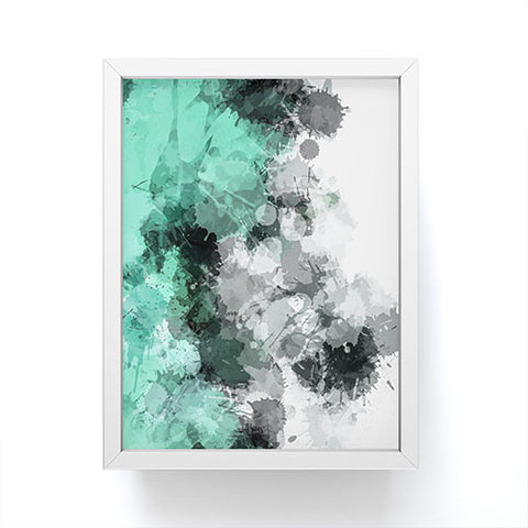 Sheila Wenzel-Ganny Mint Green Paint Splatter Abstract Framed Mini Art Print