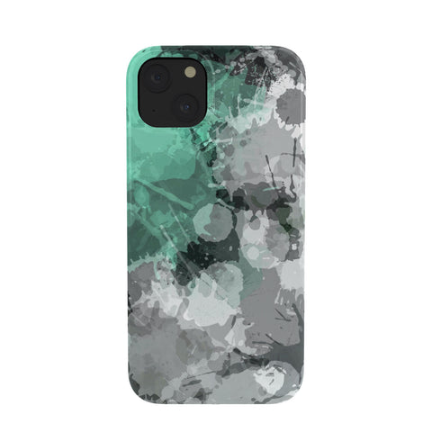 Sheila Wenzel-Ganny Mint Green Paint Splatter Abstract Phone Case