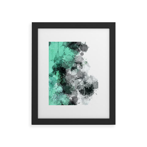 Sheila Wenzel-Ganny Mint Green Paint Splatter Abstract Framed Art Print
