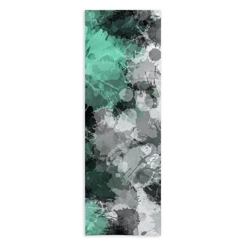 Sheila Wenzel-Ganny Mint Green Paint Splatter Abstract Yoga Towel