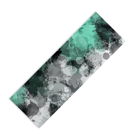 Sheila Wenzel-Ganny Mint Green Paint Splatter Abstract Yoga Mat