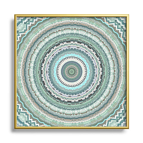 Sheila Wenzel-Ganny Minty Green Mandala Metal Square Framed Art Print