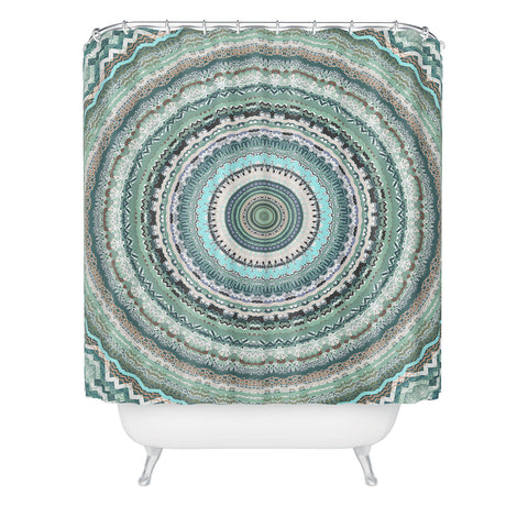 Sheila Wenzel-Ganny Minty Green Mandala Shower Curtain