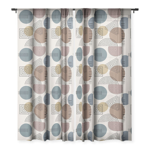 Sheila Wenzel-Ganny Mix It Up Geo Pattern Sheer Window Curtain