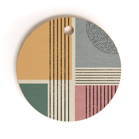 Sheila Wenzel-Ganny Modern Geo Design Cutting Board Round