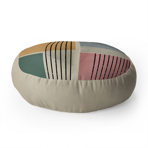 Sheila Wenzel-Ganny Modern Geo Design Floor Pillow Round