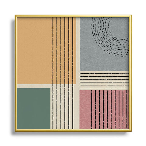 Sheila Wenzel-Ganny Modern Geo Design Metal Square Framed Art Print
