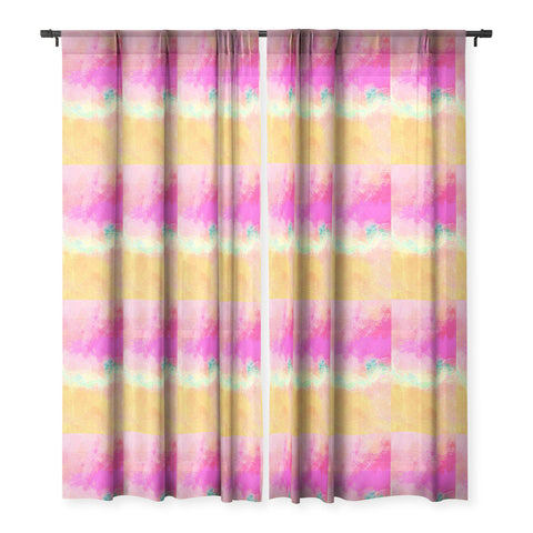 Sheila Wenzel-Ganny Modern Pastel Rainbow Cascade Sheer Window Curtain