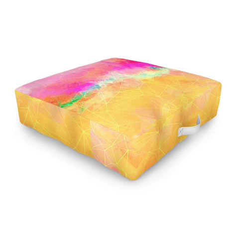 Sheila Wenzel-Ganny Modern Pastel Rainbow Cascade Outdoor Floor Cushion