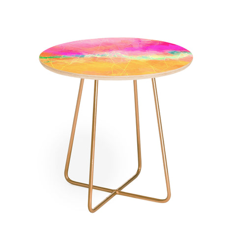 Sheila Wenzel-Ganny Modern Pastel Rainbow Cascade Round Side Table